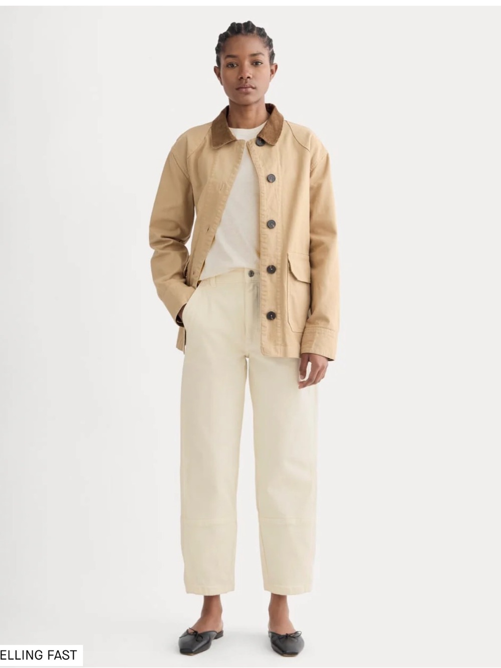 NWOT Everlane The Utility Barrel Pant in Bone